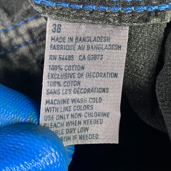 Vtg American Eagle Classic Length Cargo Shorts Mens 38 Black Gray Heavyweight - Picture 8 of 13